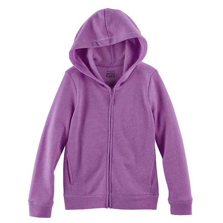 Girls 4-10 Jumping Beans&reg; Zip-front Hoodie With Sparkle Details, Size: 5, Med Purple