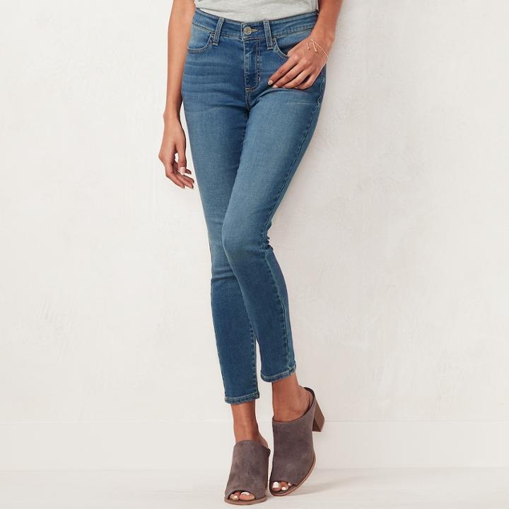 Women's Lc Lauren Conrad Super Soft Ankle Jeggings, Size: 10, Med Blue