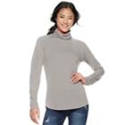 Juniors' So&reg; Long Sleeve Turtleneck Top, Teens, Size: Small, Med Grey