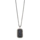Gray Swirling Rectangle Cabochon Pendant Necklace, Women's, Black