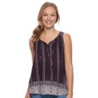 Women's Sonoma Goods For Life&trade; Print Challis Tank, Size: Small, Drk Purple