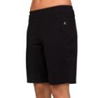 Women's Danskin Wide Waist Bermuda Shorts, Size: Small, Black