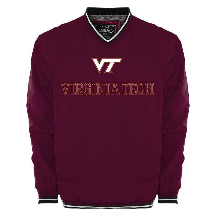 Men's Franchise Club Virginia Tech Hokies Trainer Windshell Pullover, Size: Xl, Dark Red