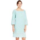 Women's Izod Embroidered Seersucker Shift Dress, Size: Small, Green