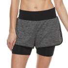Women's Tek Gear&reg; Performance Layered Knit Shorts, Size: Medium, Dark Grey