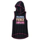 Girls 7-16 So&reg; Pocket Graphic Sleeveless Hoodie, Girl's, Size: 7-8, Black