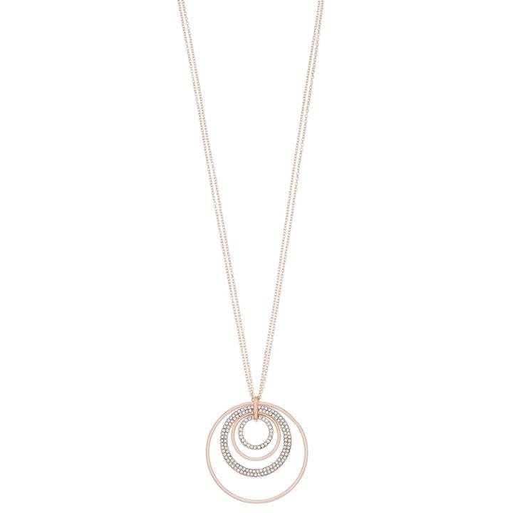 Concentric Circle Long Double Strand Pendant, Women's, Pink