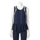 Women's Lc Lauren Conrad Striped Peplum Tank, Size: Small, Blue