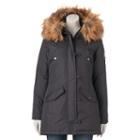 Juniors' Madden Girl Faux-fur Hooded Midi Jacket, Size: Xl, Med Grey
