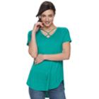 Women's Apt. 9&reg; Strappy Twist Tunic, Size: Large, Med Green