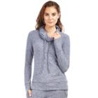 Women's Balance Collection Carmel Cozy Cowlneck Sweatshirt, Size: Medium, Dark Blue