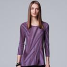 Women's Simply Vera Vera Wang Abstract Textured Tee, Size: Small, Med Purple