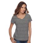 Petite Sonoma Goods For Life&trade; Essential V-neck Tee, Women's, Size: S Petite, Black