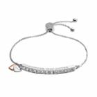 Brilliance Two Tone Mother Daughter Bolo Bracelet With Swarovski Crystals, Women's, White