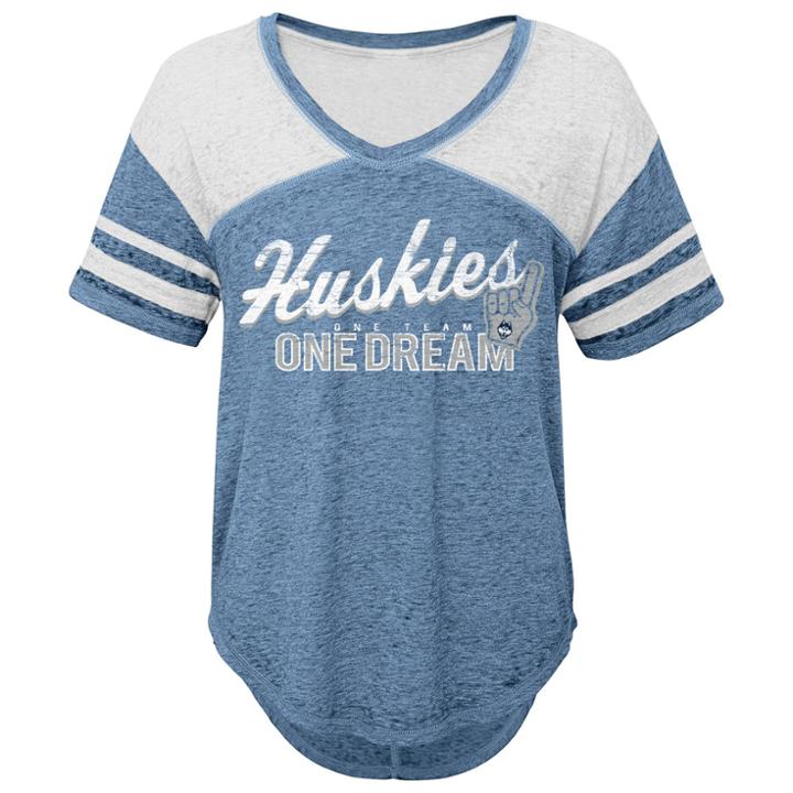 Women's Uconn Huskies Football Tee, Size: Medium, Dark Blue