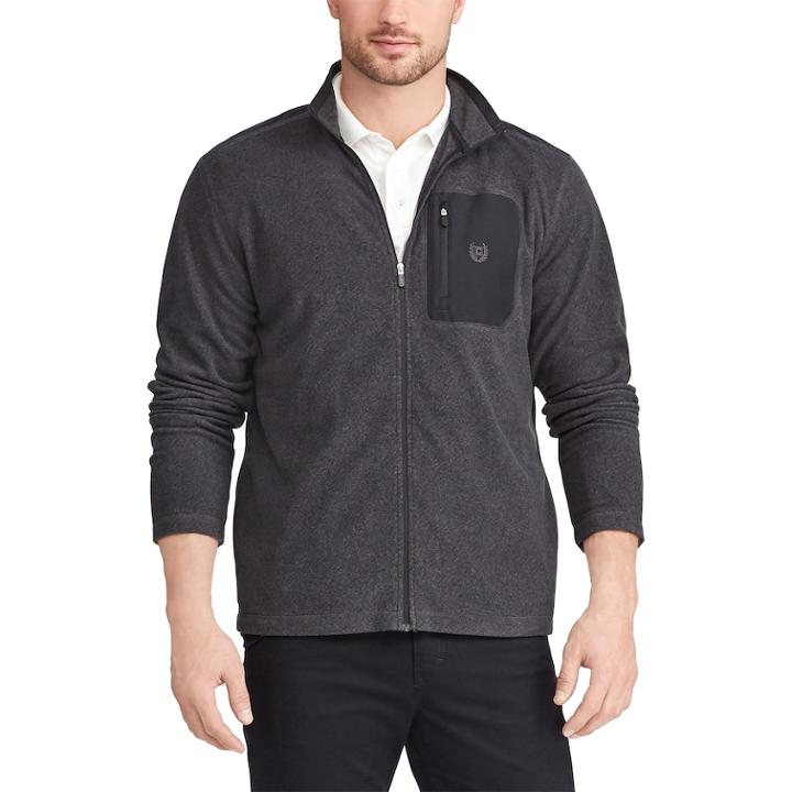 Men's Chaps Microfleece Full-zip Jacket, Size: Xxl, Grey