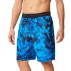 Men's Speedo Marble Floral Board Shorts, Size: Large, Med Blue