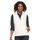 Women's Croft & Barrow&reg; Minky Velboa Fleece Vest, Size: Xl, White