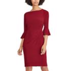 Women's Chaps Jersey Bell-sleeve Sheath Dress, Size: Xl, Red