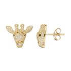 Sophie Miller 14k Gold Over Silver Cubic Zirconia Giraffe Stud Earrings, Women's, White