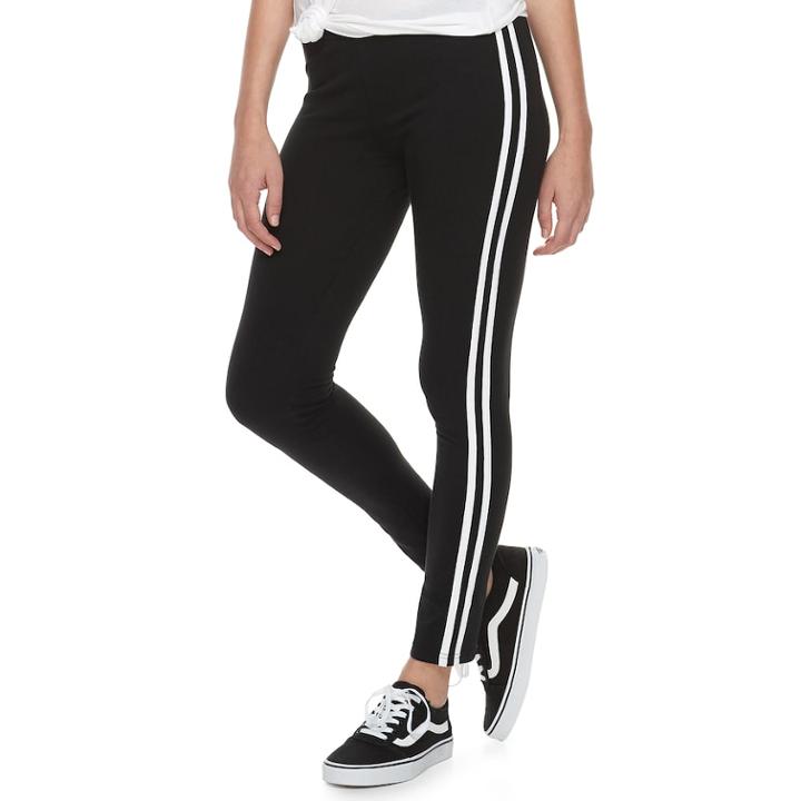 Juniors' So&reg; Side Stripe Leggings, Teens, Size: Medium, Black