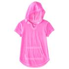 Girls Plus Size So&reg; Short Sleeve Sparkle Hooded Pullover, Size: 18 1/2, Pink