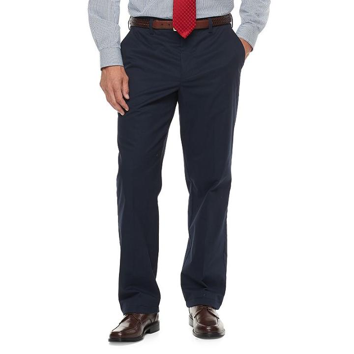 Men's Croft & Barrow&reg; Classic-fit Stretch Flannel-lined Chino Pants, Size: 36x32, Blue (navy)