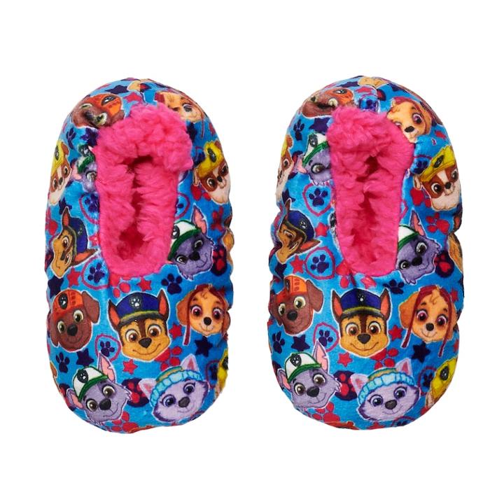 Toddler Girl Paw Patrol Chase, Marshall, Rubble & Skye Fuzzy Babba Slipper Socks, Size: 2t-3t, Blue