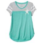Plus Size So&reg; Burnout Blocked Tee, Girl's, Size: 12 1/2, Turquoise/blue (turq/aqua)