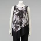 Plus Size Simply Vera Vera Wang Asymmetrical Pleated Top, Women's, Size: 1xl, Grey (charcoal)