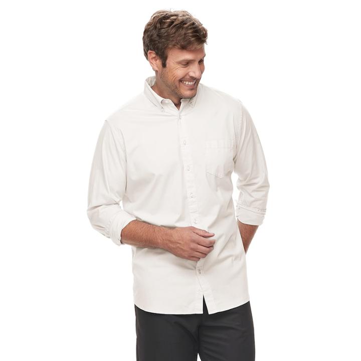 Big & Tall Sonoma Goods For Life&trade; Flexwear Modern-fit Poplin Button-down Shirt, Men's, Size: Xxl Tall, White