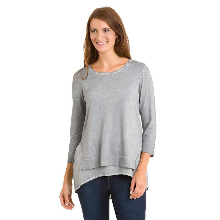 Women's Haggar Mock-layer Sweater, Size: Medium, Silver