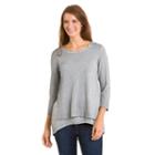 Women's Haggar Mock-layer Sweater, Size: Medium, Silver