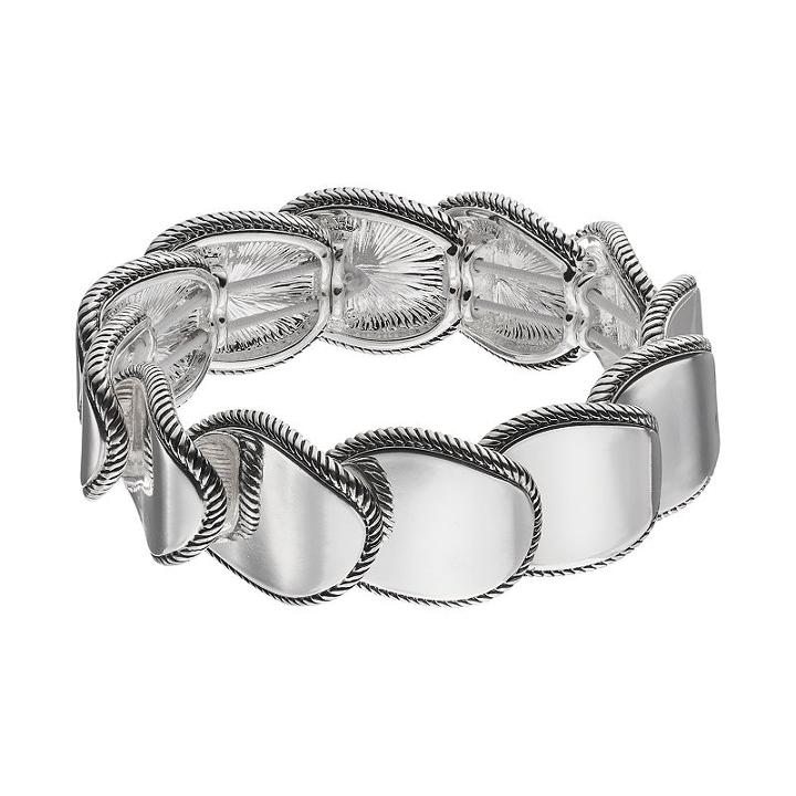 Napier Overlapping Oval Link Stretch Bracelet, Women's, Silver