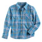 Boys 4-7x Sonoma Goods For Life&trade; Plaid Button Down Shirt, Size: 6, Brt Blue