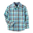 Boys 4-12 Oshkosh B'gosh&reg; Button Down Dress Shirt, Size: 6, Blue Plaid