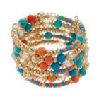 Reconstituted Turquoise & Bead Coil Bracelet, Women's, Multicolor