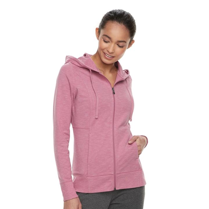 Petite Tek Gear&reg; Dry Tek Zip-front Hoodie, Women's, Size: Xl Petite, Med Pink
