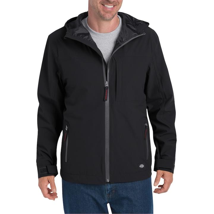 Men's Dickies Waterproof Breathable Hooded Jacket, Size: Xl, Black