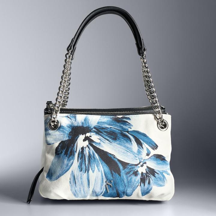 Simply Vera Vera Wang Brent Floral Satchel, Women's, White