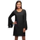 Women's Sharagano Chiffon Shift Dress, Size: 12, Black