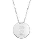 Los Angeles Angels Of Anaheim Sterling Silver Disc Pendant Necklace, Women's, Size: 16, Grey