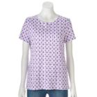 Women's Croft & Barrow&reg; Essential Crewneck Tee, Size: Large, Med Purple