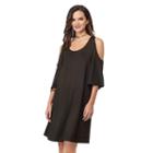 Women's Indication By Eci Cold-shoulder Swing Dress, Size: Small, Gold