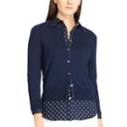 Petite Chaps Button-front Cardigan, Women's, Size: Xs Petite, Blue