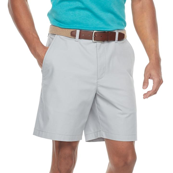 Men's Croft & Barrow&reg; Classic-fit Easy-care Stretch Flex-waist Flat-front Shorts, Size: 40, Dark Grey