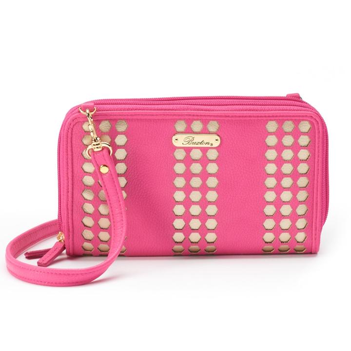 Buxton Ultimate Hexagon Double-zip Organizer Wallet, Women's, Pink