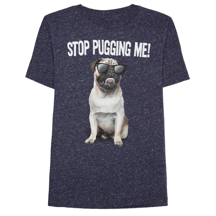Boys 8-20 Stop Pugging Me Tee, Size: Xl, Blue (navy)