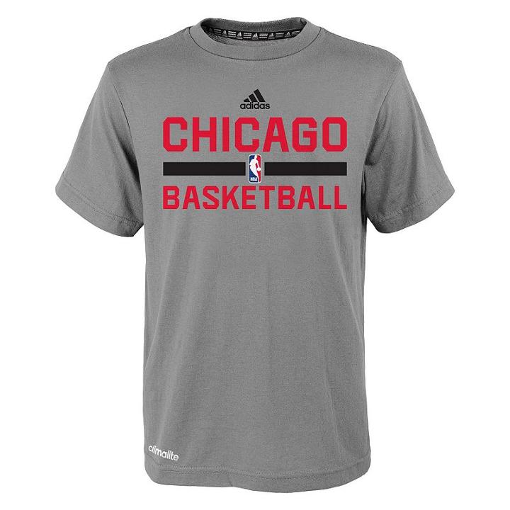 Boys 4-7 Adidas Chicago Bulls Heathered Practice Climalite Tee, Boy's, Size: S(4), Grey