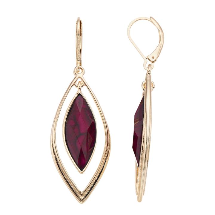 Dana Buchman Red Marquise Drop Earrings, Women's, Light Red